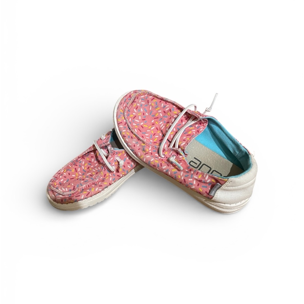 Hey Dude Wendy Youth Pink Sprinkles Slip On Size Y1-L2